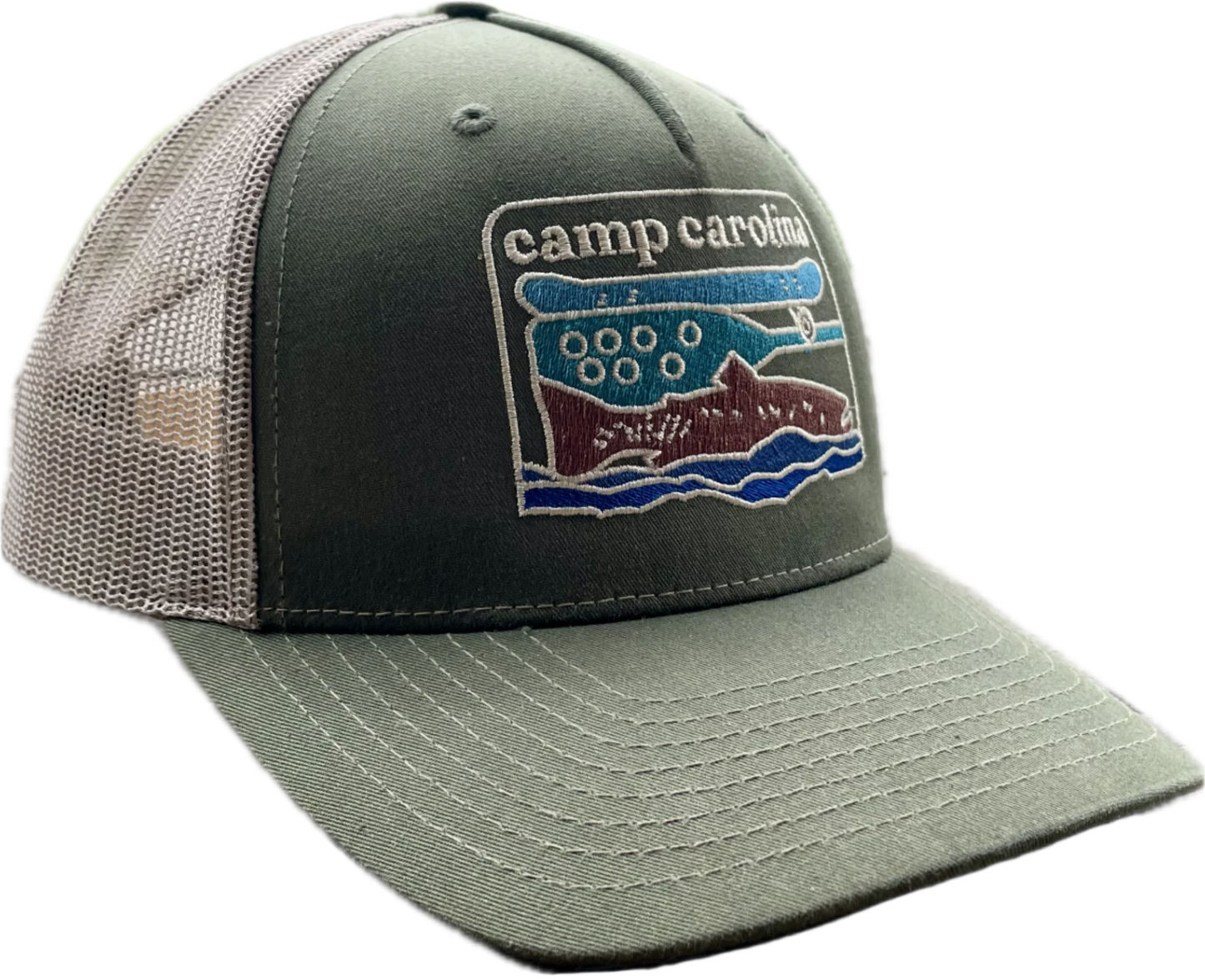 Olive Green Camp Carolina Trucker Hat